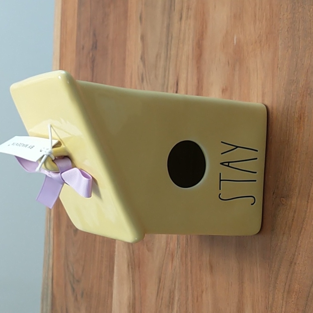NWT//Rae Dunn STAY  Birdhouse Yellow